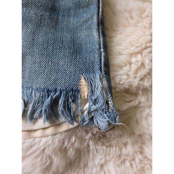 VTG y2k Abercrombie & Fitch Distressed Frayed Denim Mini skirt size 2 - Picture 9 of 10